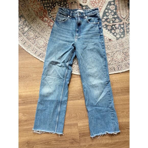 Zara Hi Rise Wide Leg Full Length Jeans - Picture 2 of 9